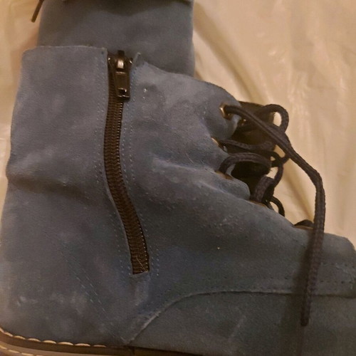 Blue soft suede ankle boots size 37 like new