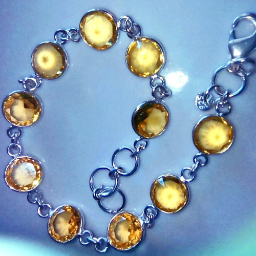 Silver 925 bracelet new with natural citrine stones 6.28g