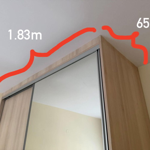 Wardrobe 1.83x0.65 m sliding door with mirror