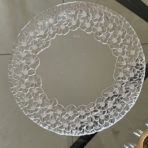 Thomas Germany vintage glass plate with floral design 22cm like new