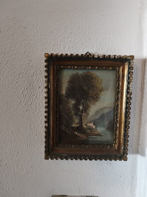Tree painting in decorative frame