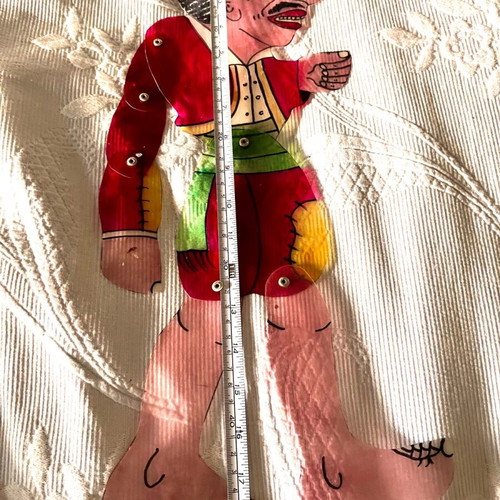 Karagiozis and Barba Giorgos figures set new vintage handmade