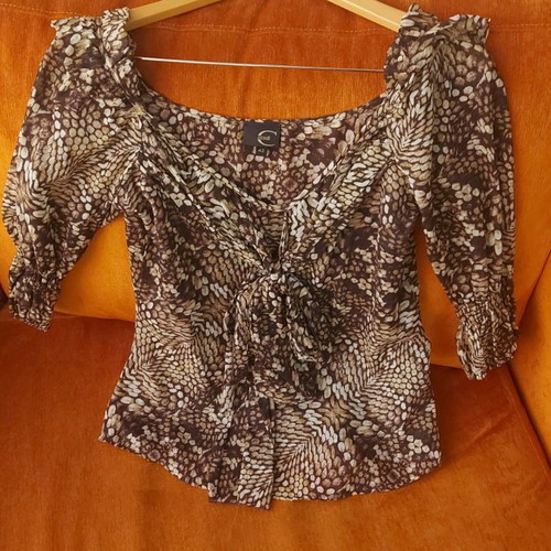 Just Cavalli women's silk blouse shirt new size 42 animal print