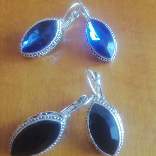 Vintage earrings like new, two pairs Gianniotika with synthetic crystals
