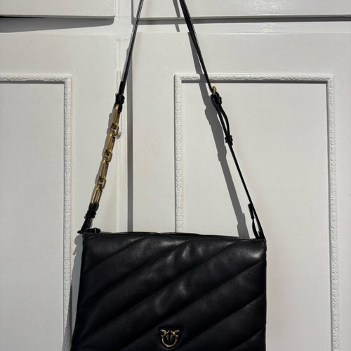 Pinko leather crossbody bag, black