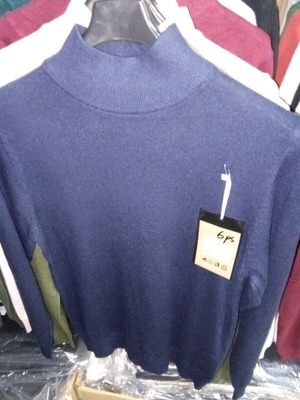 Men's wool half-turtleneck sweater blue new