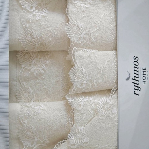 Towel set 3 pieces lace rhythm new, 100% cotton