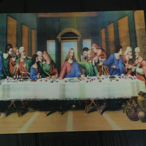 3D Last Supper Art Piece with Motion Effect 39x29cm like new
