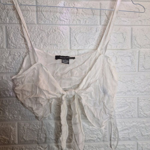 Top like new with front knot semi-transparent, size S