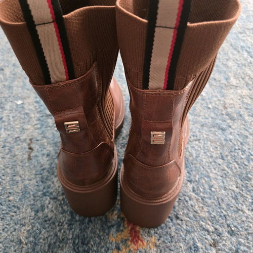 Women's brown ankle boots size 41 new with 8 cm heel