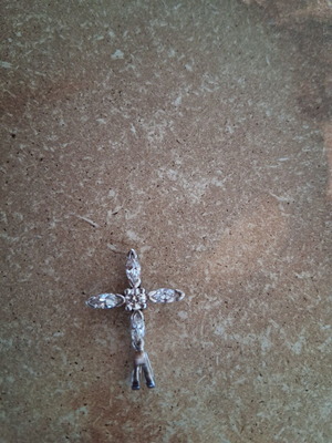 Silver Cross 925 with Zircon Stones like new