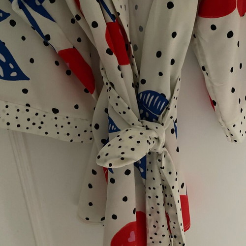 Summer kimono Petit Boutik one size like new, white and red