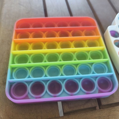 Pop It Fidget toy, rainbow, set of 2