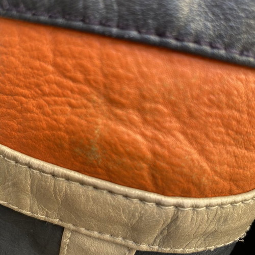 Leather motorcycle jacket used, size XL, Blue Union
