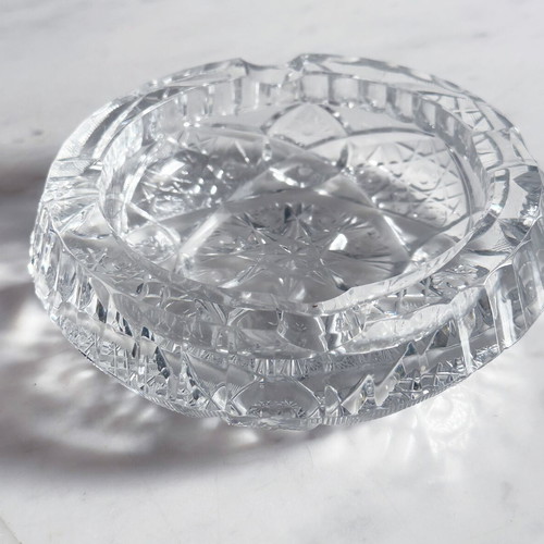 Vintage ashtray handmade crystal from Czech Republic like new