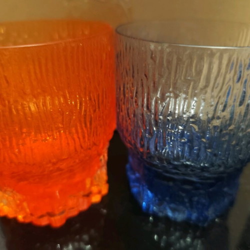 Vintage glasses like new, set of 6, multicolored