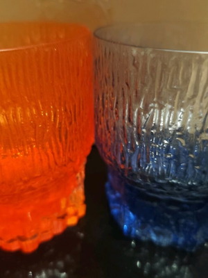 Vintage glasses like new, set of 6, multicolored