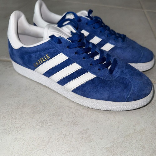 Adidas Gazelle Athletic Shoes Like New, Size 40.5, Blue and White