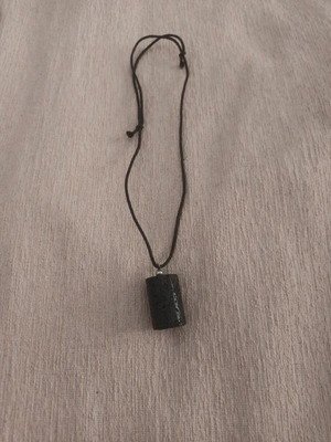 Pendant with lava stone like new, silver and black