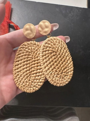Boho style straw earrings new