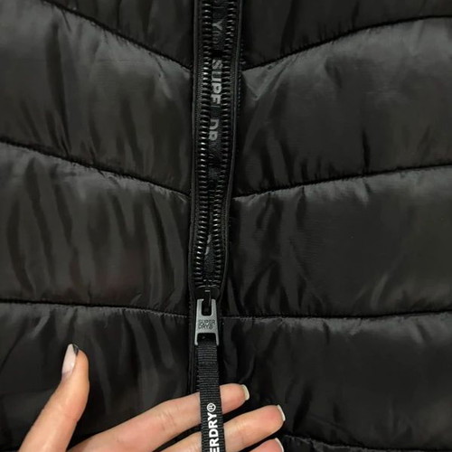 Superdry puffer jacket medium black new