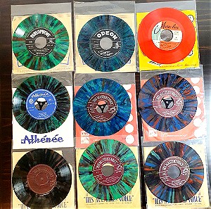 Δισκάκια βινύλιο 45 στροφών, Παλιά Λαικά τραγούδια, Σπάνια δίσκοι βινύλιο, Vinyl Multi Color Marbled