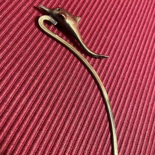 Silver-plated bronze bookmark with dolphin decoration like new