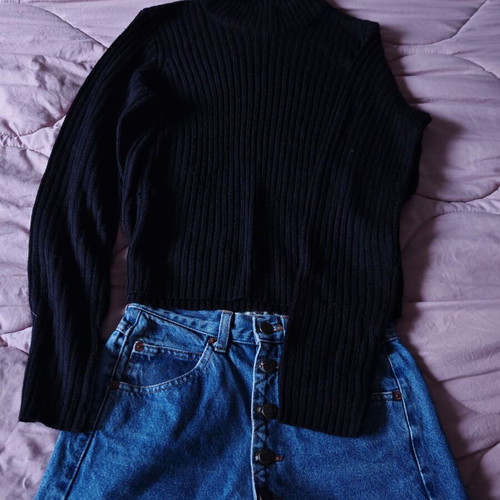 Black basic ribbed blouse H&M size S like new