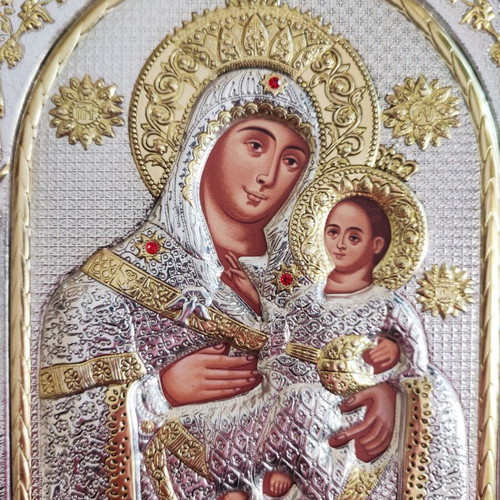Silver-plated icon of Virgin Bethlehem new