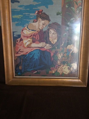 Framed textile painting 83x61 like new