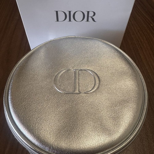 Dior Beauty Silver Round Cosmetics Pouch