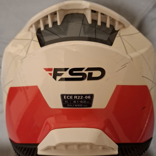 Motorcycle helmet with visor, used