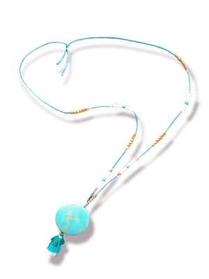 Long necklace with howlite new, 38 cm length
