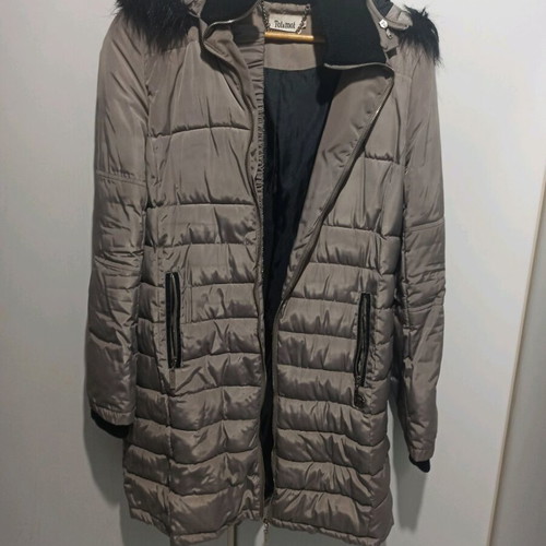 Toi moi long jacket used, size M, black and grey