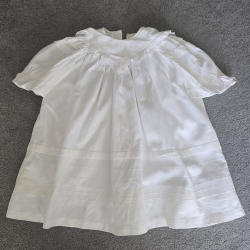 Vintage baptism dress 1960 used, cotton fabric