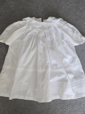 Vintage baptism dress 1960 used, cotton fabric