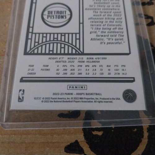 Saddiq Bey Panini NBA Hoops card like new