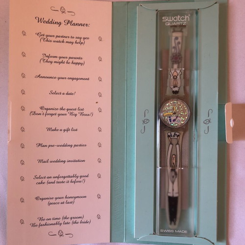 Swatch collector wedding planner watch like new, turquoise