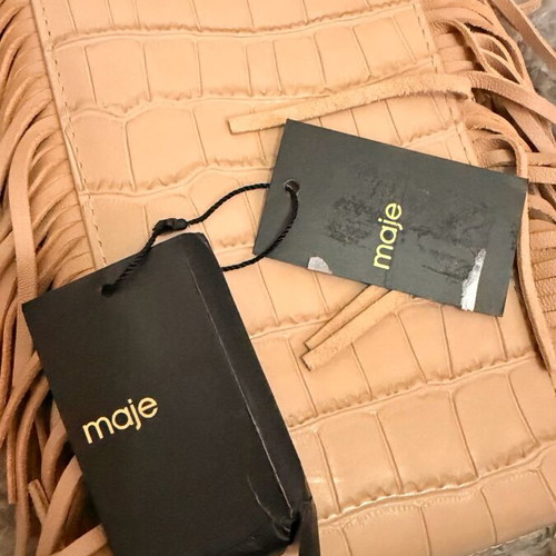 Maje Phone Bag crossbody beige genuine leather new