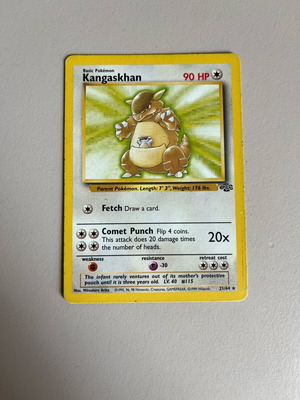 Kangaskhan 21/64 JU card used with visible signs of wear