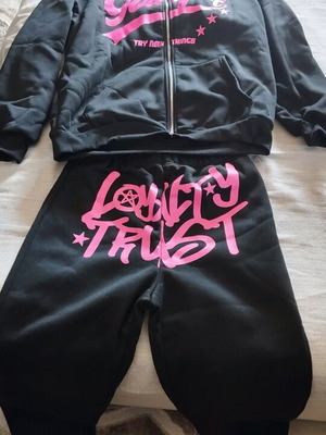Teen tracksuit set 16 years new with fleece lining black pink