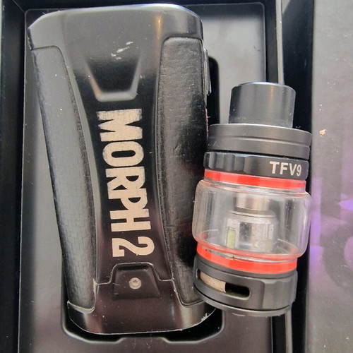 Smok Morph 2 Kit used with 2 batteries and TFV9 atomizer