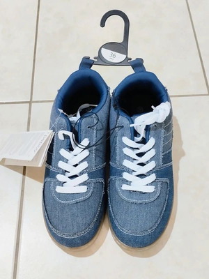 Sneakers for boy size 36, denim blue casual shoes