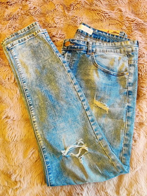 Jeans No.42 men's with rips like new, blue
