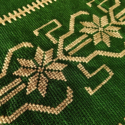 Traditional wool knitted blanket used 180x210 cm handmade