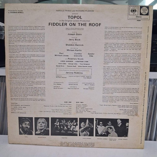 Topol Fiddler On The Roof vinyl LP album