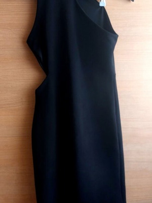 Mini dress with cut-out and choker neckline like new, black
