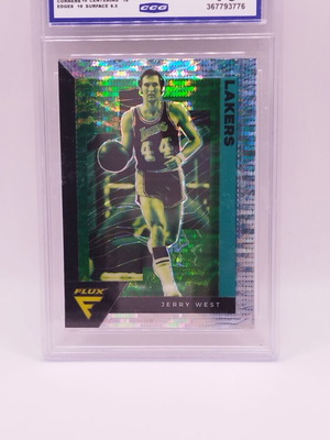 2020-21 Panini Flux Jerry West Silver Pulsar Prizm Card gem mint