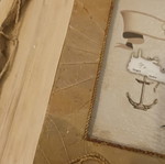 Handmade photo album from Crete with leaves and wood