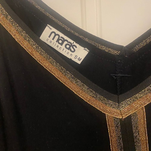 Makó dress long black with gold details used